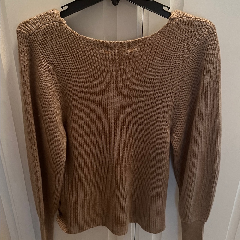 Philosophy Tan V-Neck Split Pullover Sweater XL N… - image 4